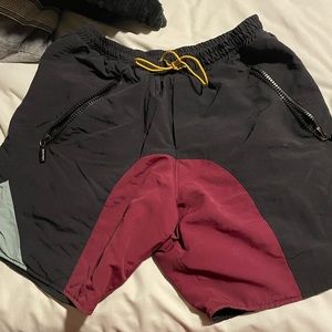 Rhude Black,Maroon and Gray  Shorts elastic waist,draw string,zip pockets